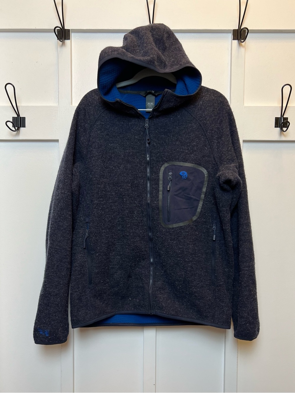 Mountain Hardware Hatcher Jacket Full Zip Hoodie Gray Blue Size Medium Outdoor